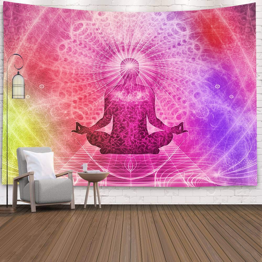 Buddha Mandala Lotus Tapestry Wall Hanging Hippie Bohemian Bedspread Dorm Decor 3D Print Mysterious Pattern