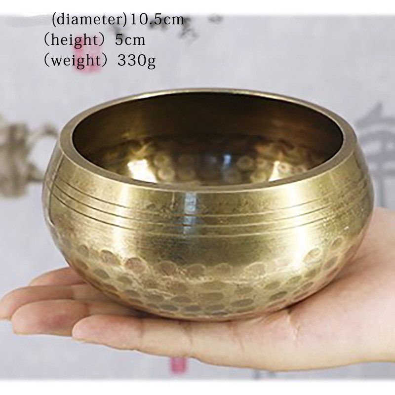Bronze Chime BrassQing Buddha Sound Bowl Nepal Tibet Chant Yoga Meditation Chanting Bowl Handicraft Sanskrit Brass Singing Bowl