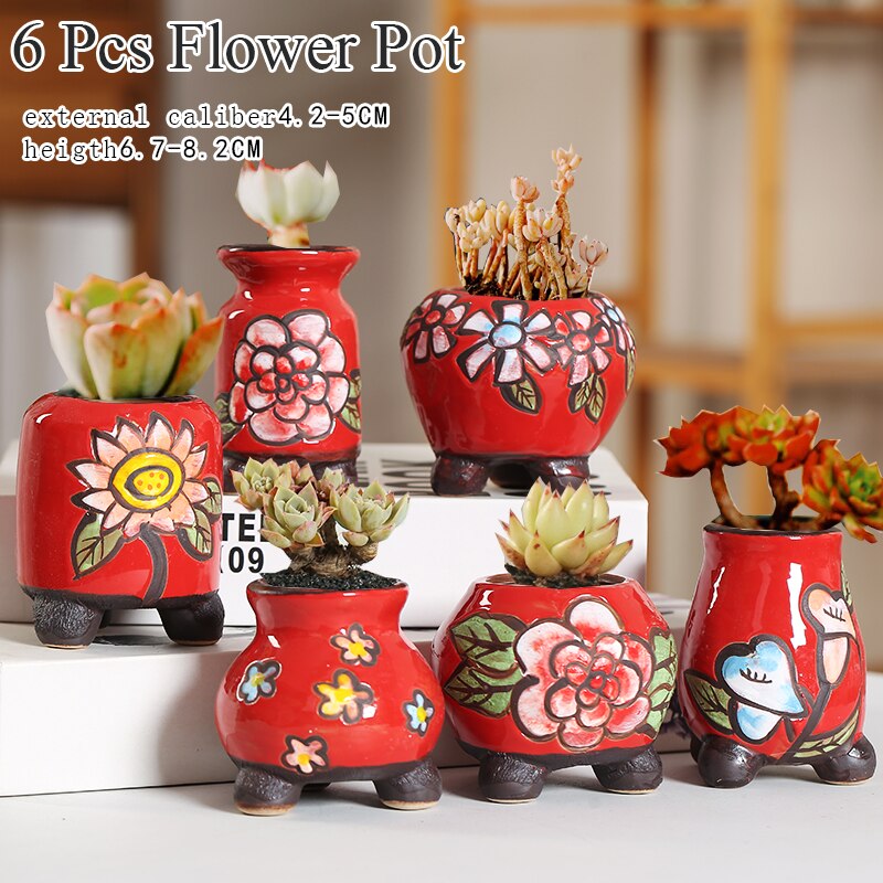 Flower Pot Ceramic Succulent Cactus Pots Plant Pots Garden Pots Ceramic Flower Pots Planter Outdoor Garden Home Decoration