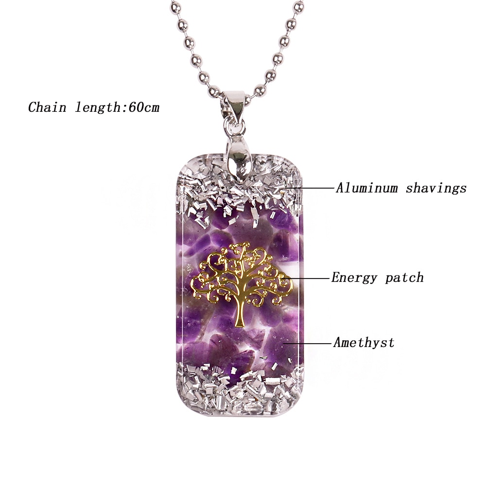 Life Of Tree Healing Orgonite Necklace Natural Crystal Reiki  Energy Balance Pendant Necklace Jewelry