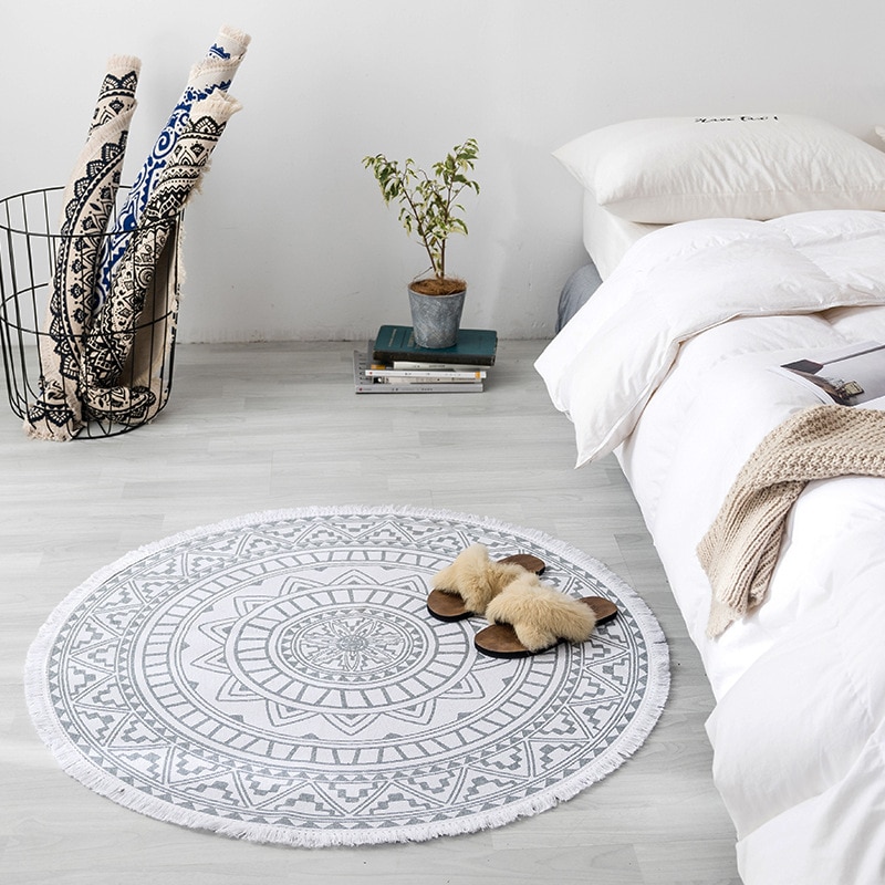 Mandala Round floor rugs living room bedroom carpet bedroom carpet door mat Decorate House Area Cotton Hand Made boho Rug