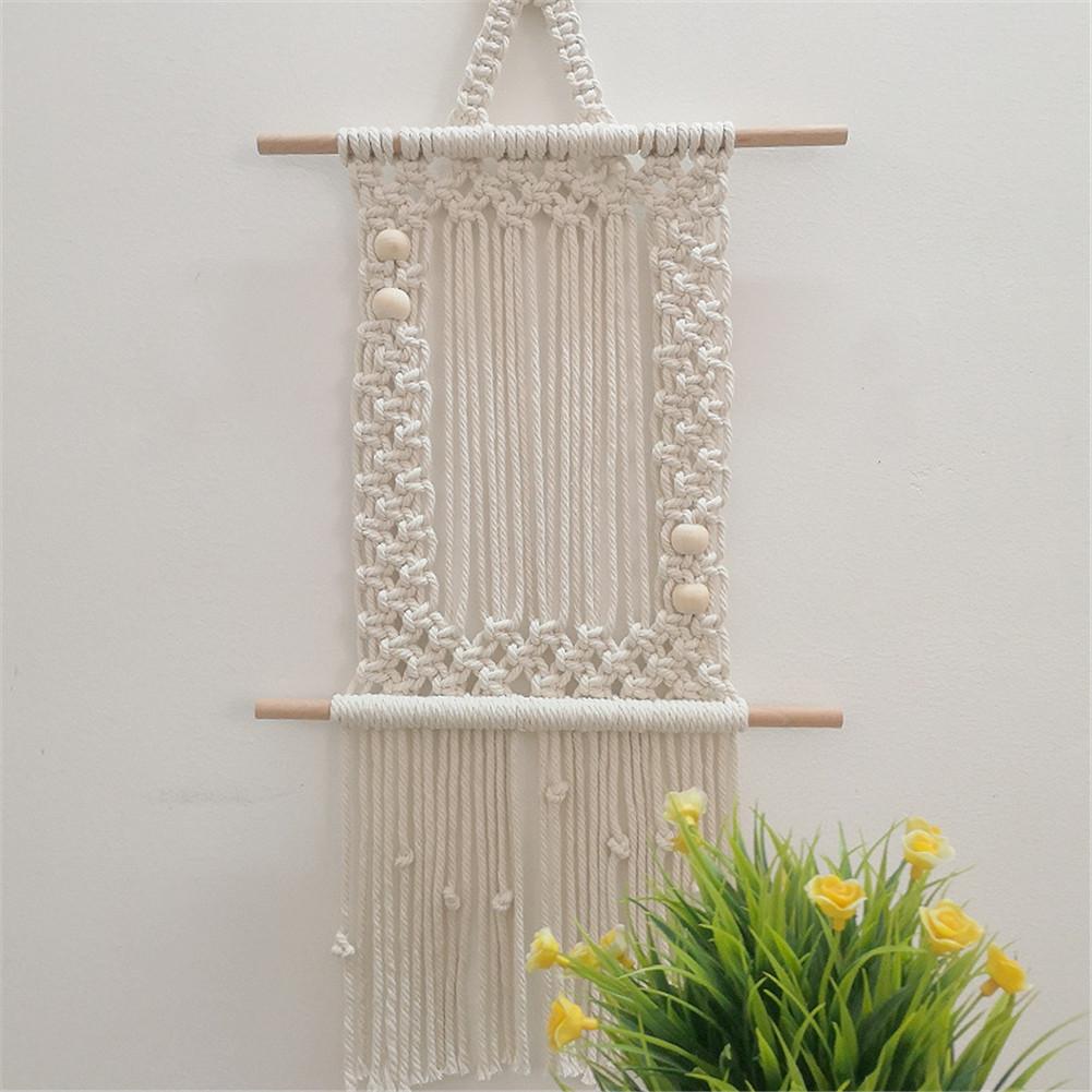 Macrame Wall Hanging Tapestry Wall Decor Chic Bohemian Handwoven Cotton Tapestry Headboard Photo Frame Home Decoration