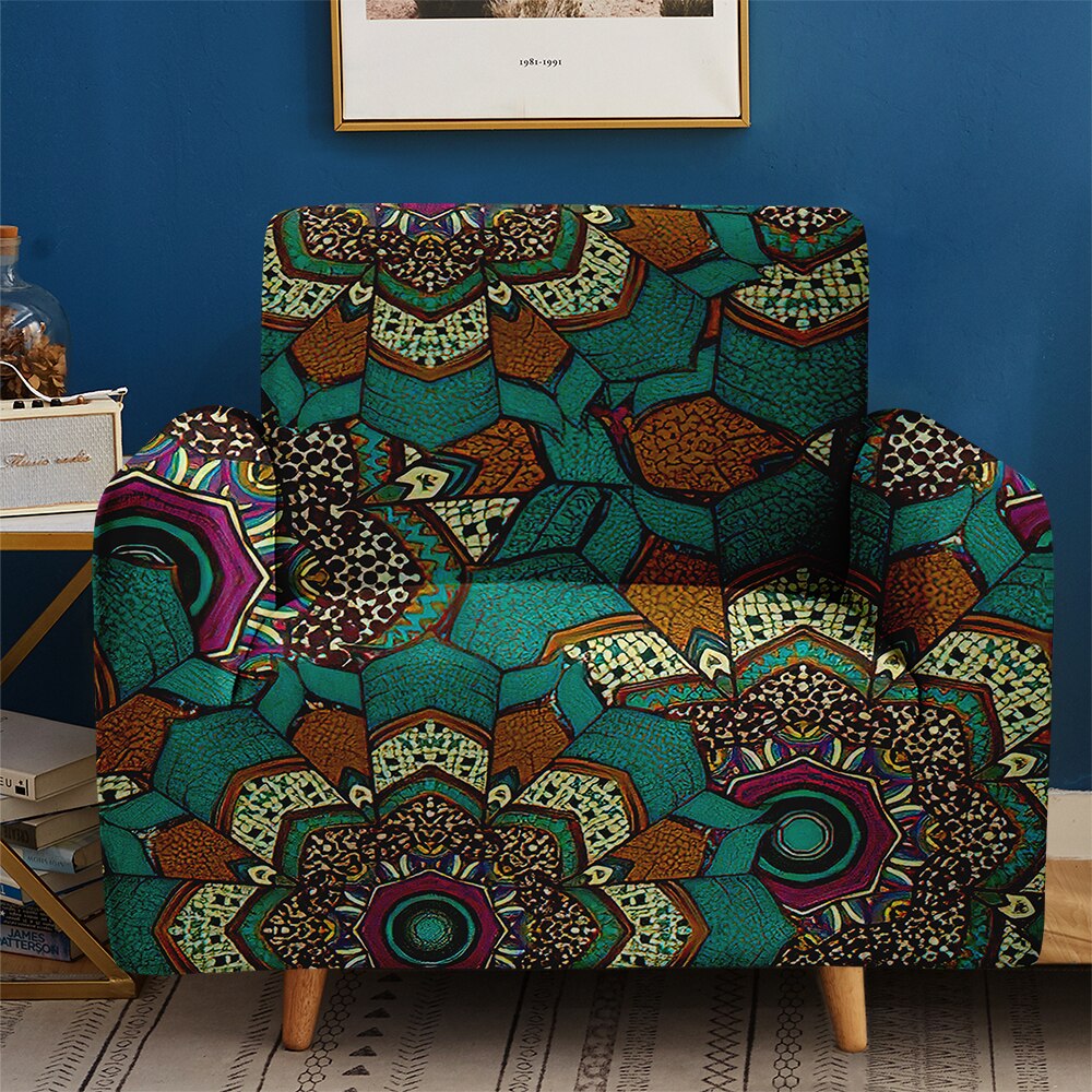 Eastern Europe Bohemian Style Mandala Slipcovers 1/2/3/4-Seater Elastic Couch Sofa Chair Cover for Living Room Home Decor