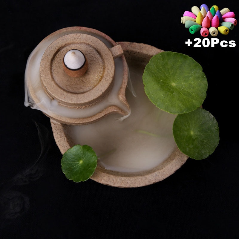 Free 20cones Creative Home Decor Backflow Stick Incense Burner Ceramic Censer Home Decoration Use In Home Teahouse