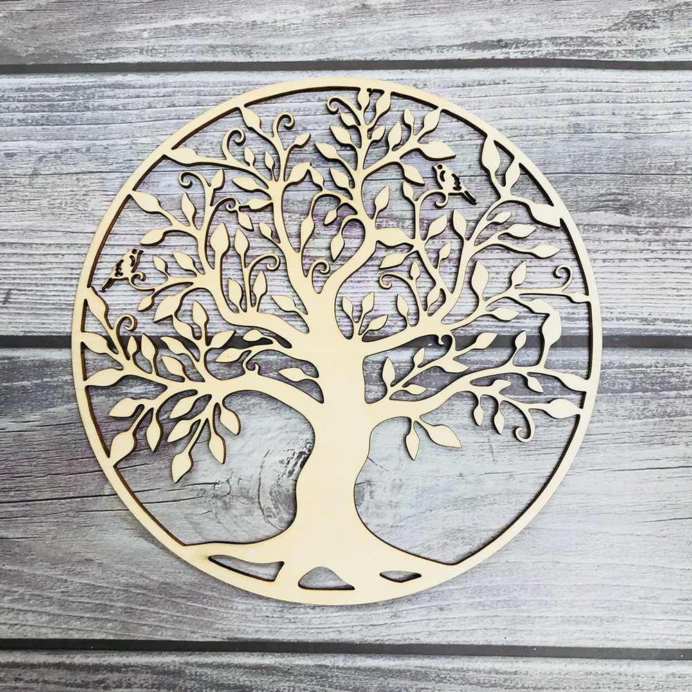 Tree of Life Wood Wall Hanging Laser Cut Wooden Wall Art Sacred Geometry Yoga Studio Unique Handmade Spiritual Gift Home Decor