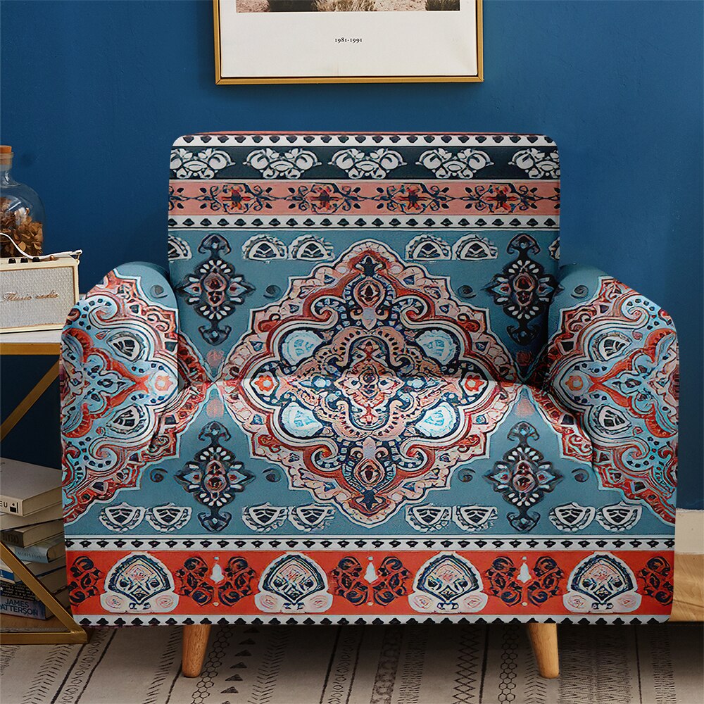 1/2/3/4-Seater Bohemian Style Magical Mandala Sofa Cover for Living Room Bedroom Slipcovers Elastic Couch Home Decoration
