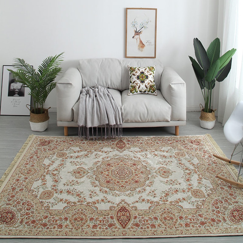 European Style Tassel Soft Carpets For Living Room Bedroom Rugs Home Carpet Delicate Soft Hot Area Rugs Floor Door Mat Decorate