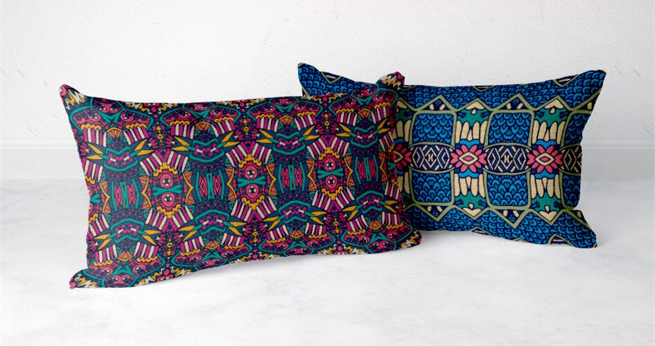 Scandinavian Boho Morocco African Peacock Rectangle Cushion Cover Relleno Cojin 30x50 Chair Throw Pillow Case Home Decoration