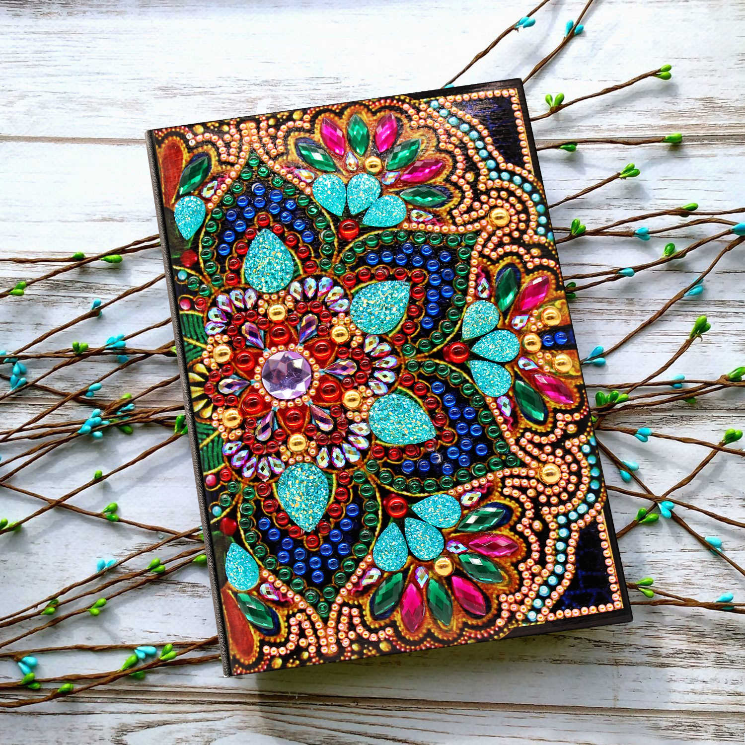 AZQSD Diamond Painting Mosaic Notebook Special Shaped Flower Mandala Patterns A5 Diary Book Embroidery Gift DIY
