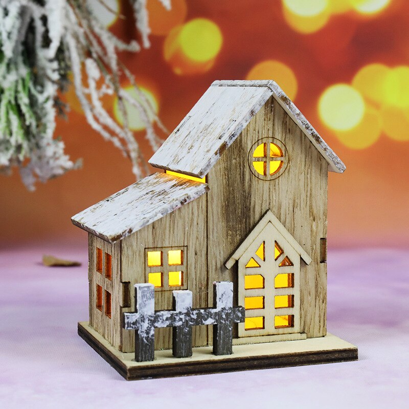 Christmas LED Light Wooden House Luminous Cabin Merry Christmas Decorations for Home DIY Xmas Tree Ornaments Kids Gift New Year australia